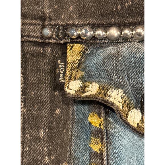 Levi’s Embellished Beaded Denim Jacket by Evelyn Taylor 1/1 jacket size small - Picture 11 of 13